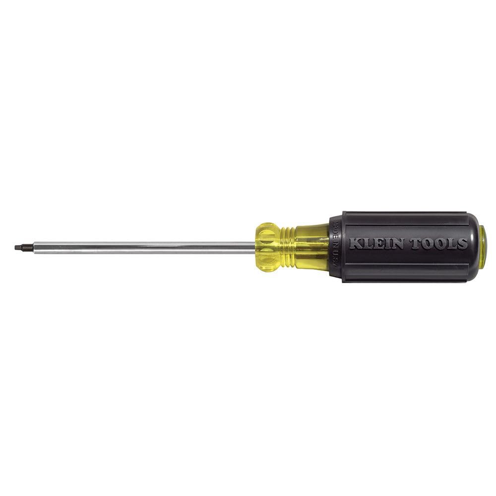 Klein Tools 663#3 Square Recess Tip Screwdriver, 4-Inch Round